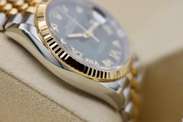 Rolex Datejust steel & 18ct yellow gold36mm Green Roman Numeral Dial 126233