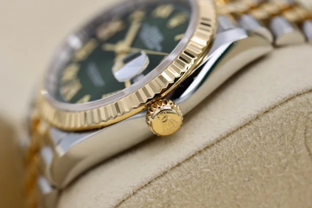 Rolex Datejust steel & 18ct yellow gold36mm Green Roman Numeral Dial 126233