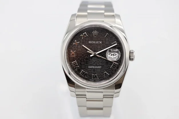 Rolex Datejust Black Roman Numeral Dial Stainless Steel 36mm 116200